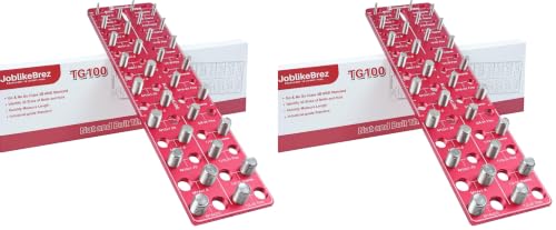 Image of Thread Checker, Rustproof Nut and Bolt Thread Checker, Wall-Mountable Bolt Size Finder Tool, 30 SAE & 30 Metric Thread Gauge, Bolt and Nut Sizer for Quick Measurement (Pack of 2)