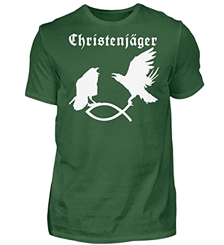 T-Shirt Odin's Raben Motif Hugin Munin Imprime Vert Taille S
