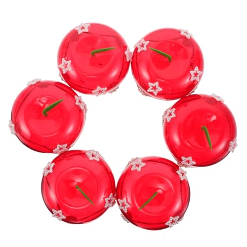 CORHAD 6 Piezas Caja de Roja Forma de Manzana con Tapa Envase Acrílico para Dulces y Chocolates Contenedor Reutilizable para Fiestas Navideñas y Regalos