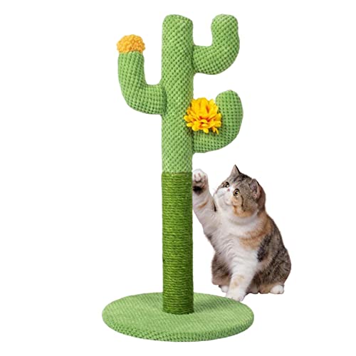 Arbre à Chat pour Chat, Arbre de Cactus Mignon Grand Chat Vert, Poteau à gratter pour Chaton protégeant Vos Meubles avec des griffoirs et des Coussinets en sisal Naturel pour Chats Dabb