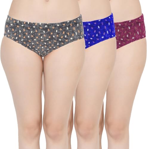 Image of Groversons Paris Beauty Cotton Rich Panty for Women - Pack of 3 | Everyday Comfort | Soft & Breathable