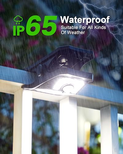 Image of 118Leds Solar Motion Sensor Lights Outdoor, Clip on Solar Lights Outdoor Waterproof, High Bright Solar Powered Security Lights for Outside Fence Chain Link Camping (4, 118 LED)