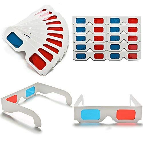 Lunettes 3D anaglyphe en carton lot de 50 paires rouge et bleu cyan pour TV