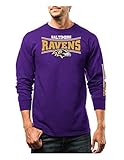 NFL Baltimore Raven's Men's Tackle Trap Program Long Sleeve Crew Neck Fleece Tee, Large, Dark Purple