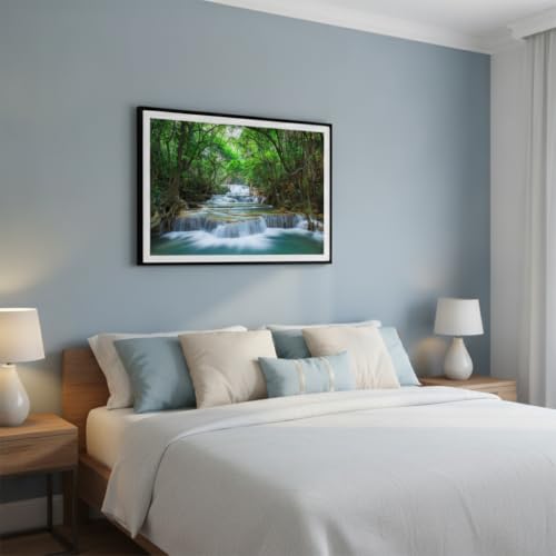 Image of Treemaison Vastu Waterfall Scenery With Frame |Size-12Inch x 18Inch | Living Room, Bedroom | Home Decoration | Best Gifting Option |Vastu Remedy & Dosh Correction |Pack of 1