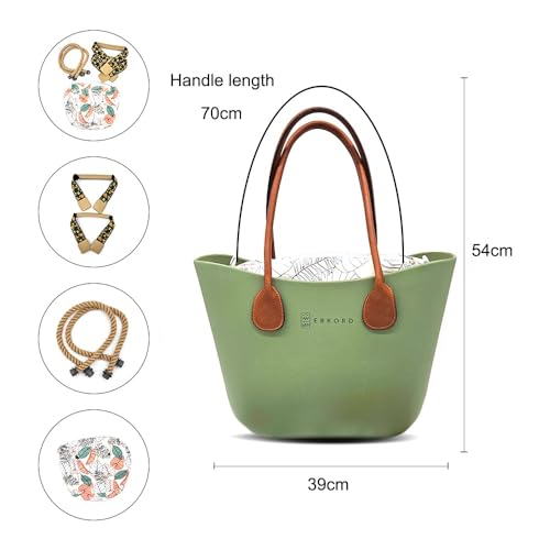 Image of Rubber tote bag for women lightweight | EVA beach bag waterproof | Inner bag |Three pairs of handles