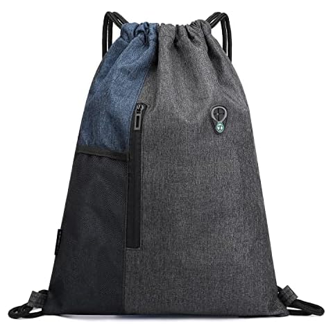 BlesMaller Drawstring Backpack String Bag Sackpack with Pockets for Gym Shopping Sports Yoga Cover