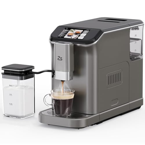 Fully Automatic Espresso Machine with Milk Frother, Built-In & Adjustable Espresso Bean Grinder, 1-15 Adjustable Grind Size Levels, 1.5L Water Tank, Auto-Cleaning, Cappuccino & Latte Machine for Home by GustoWave - Used condition - US$186.21