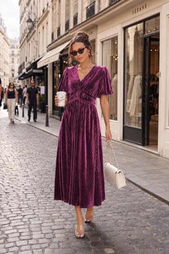 Image of Maxigerui Women's Velvet Maxi Dress Formal Dresses for Wedding Guest Dress