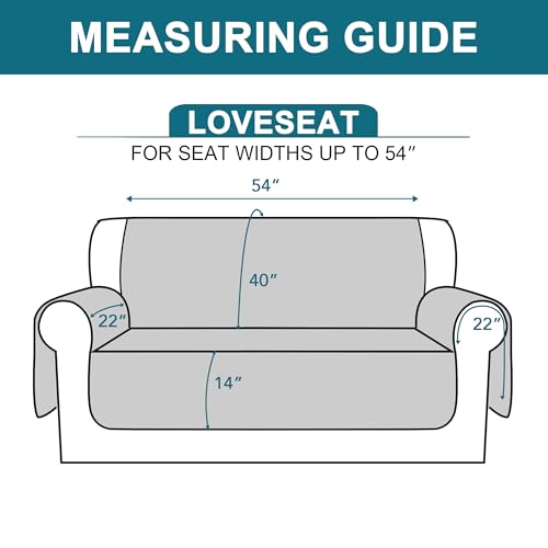 Turquoize 100% Waterproof Couch Cover Sofa Covers for 2 Cushion Couch Loveseat Covers Triple Non-Slip Couch Cover for Dogs Washable Furniture Protector Cover for Pets, Kids,Dog (Loveseat 54", Sage) by Turquoize - Image 5