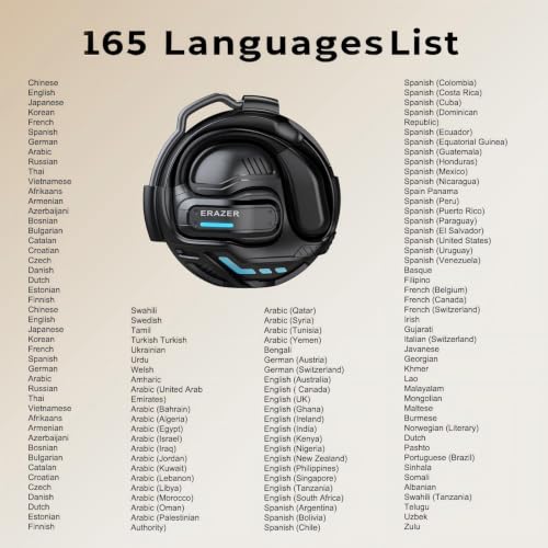 Image of ERAZER X8 Translator Earbuds Real-time AI Language Translation Earbuds for 165 Languages, Two-Way Translation Device for iOS and Android, Travel, Business, and Learning Purple
