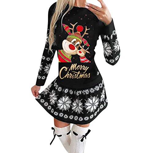 Vestido de Navidad para mujer, sexy, de Papá Noel, de moda, con temática navideña, informal, vestido de noche, vestido de Navidad, vestido de noche para Club Chrismas, trajes de Navidad, Schwarz, S Cover
