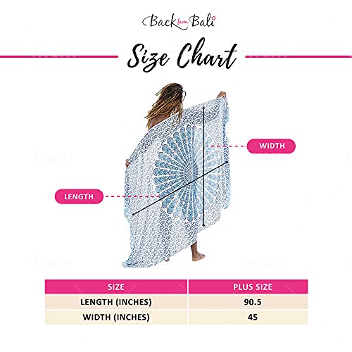 Back From Bali Womens Plus Size Sarong Swimsuit Cover Up Peacock Beach Wear Bikini Wrap Skirt with Coconut Clip4