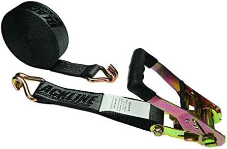 US Cargo Control Blackline Ratchet Straps Heavy Duty, 2 Inch x 18 Foot Black Ratchet Strap with Double J Hooks, 13,000 LBS Break Strength, Heavy Duty Tie Down Straps for Trucks & Trailers