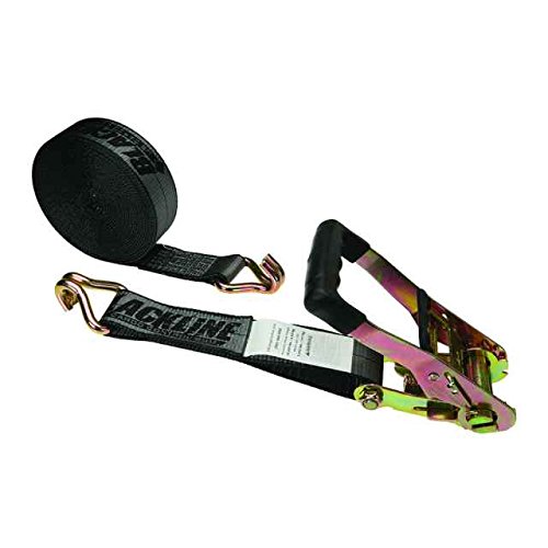 US Cargo Control Blackline Ratchet Straps Heavy Duty, 2 Inch x 18 Foot Black Ratchet Strap with Double J Hooks, 13,000 LBS Break Strength, Heavy Duty Tie Down Straps for Trucks & Trailers