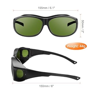 HARFINGTON Welding Safety Glasses IR Shade 3 Green PPE Protective Glasses Light-Proof Wrap-Around Lens Lightweight CE Certified Protective Welding Eyewear for Men Women Eye Protection