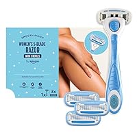 by Amazon Womens 5 Blade Razor + 3 Refills