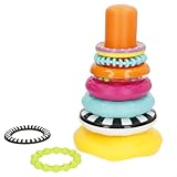 winfun Torre apilable bebé, Base tambaleante, 8 Anillos, Libre BPA, Tentetieso, Juguete multisensorial, Colores y Texturas, Juguetes apilables para bebés, para niños +6 años (46885)