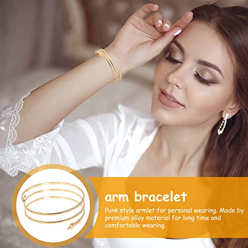 Lurrose 2 Superior Simples Traje de Ouro Braceletes Acessórios Homem Banda de Redemoinho Bobina Envo
