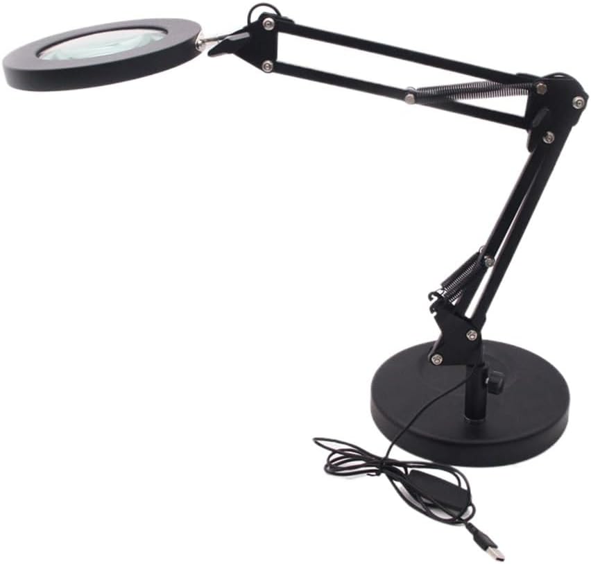Desktop Clip with LED Light Three Lighting Modes Brightness Adjustable Magnifying Glass