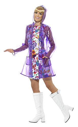 Veste Mac années 60 pourpre transparent en PVC Smiffys pour style rétro - 2