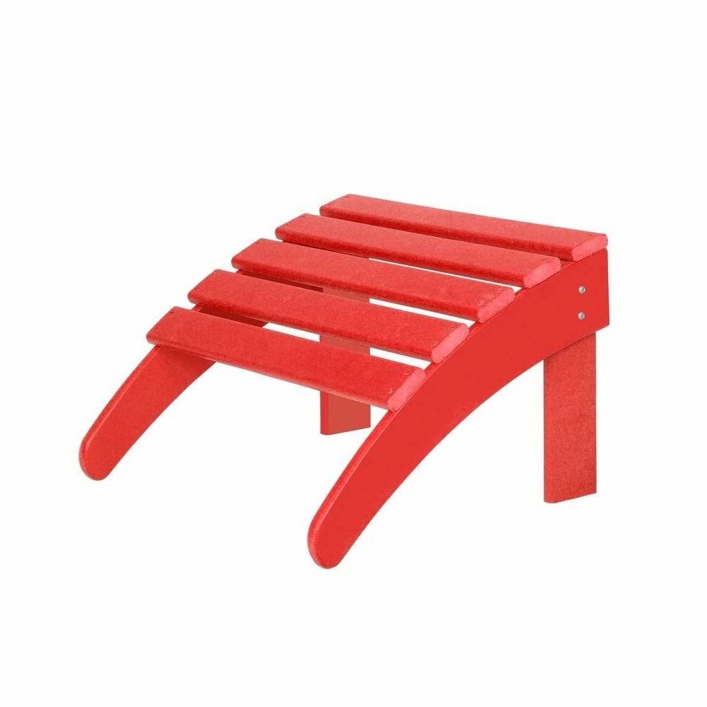 Red Color Plastic, Stainless Steel Material Foldable Ottoman Outdoor Patio Furniture 18.7 in. D X 20 in. W X 13.5 in. H Size, Weather Uv & Fade Resistant | All Season Pretty Cherry Shade, Durable