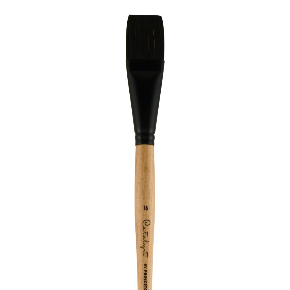 PRINCETON ARTIST BRUSH CO. Princeton Catalyst Polytip, pędzle do akrylu i oleju, seria 6400 długi uchwyt, płaskie, rozmiar 16, syntetyczne