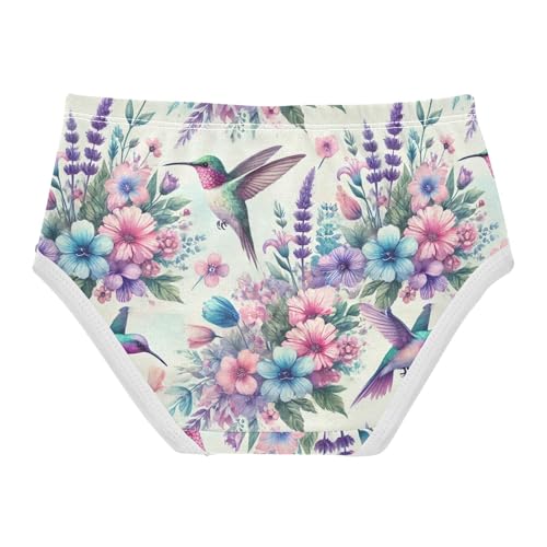 Joisal Aesthetic Toddler Girls Underwear 2t Cotton Cute Panties Girl Watercolor Hummingbirds Pastel Undies Kids Briefs2