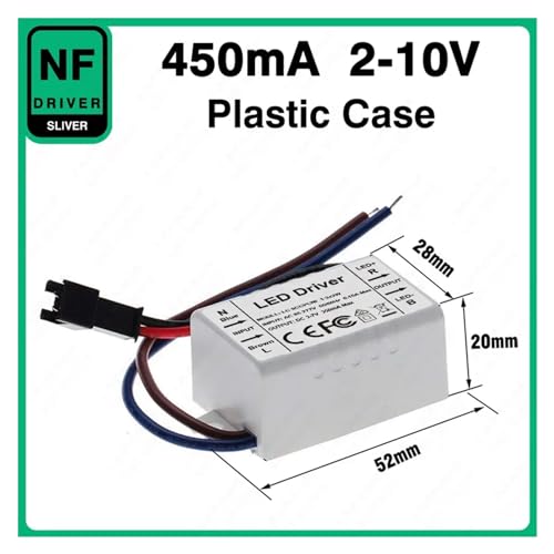 Controlador LED 450mA corriente constante transformador de iluminación PC para panel de techo 3