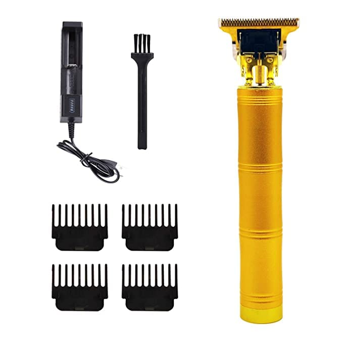 RB POINT Hair Clippers for Men, Pro Li Close Cutting Trimmer, T-blade Cordless Electric Rechargeable Grooming Kit 1.5/2/3/4 mm Zero Gapped Detail Barber Haircut (Gold Bamboo)