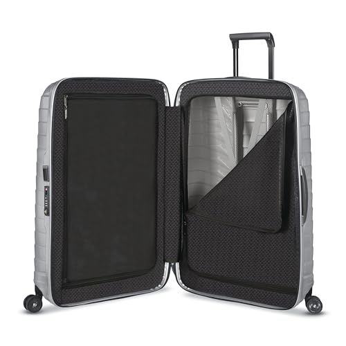 Image of Samsonite Proxis Medium Hardside Luggage with Dual Spinner Wheels - Innovative Roxkin Lightweight Shell With Ultimate Durability- Includes TSA Lock, Ergonomic Telescoping Handle - Silver