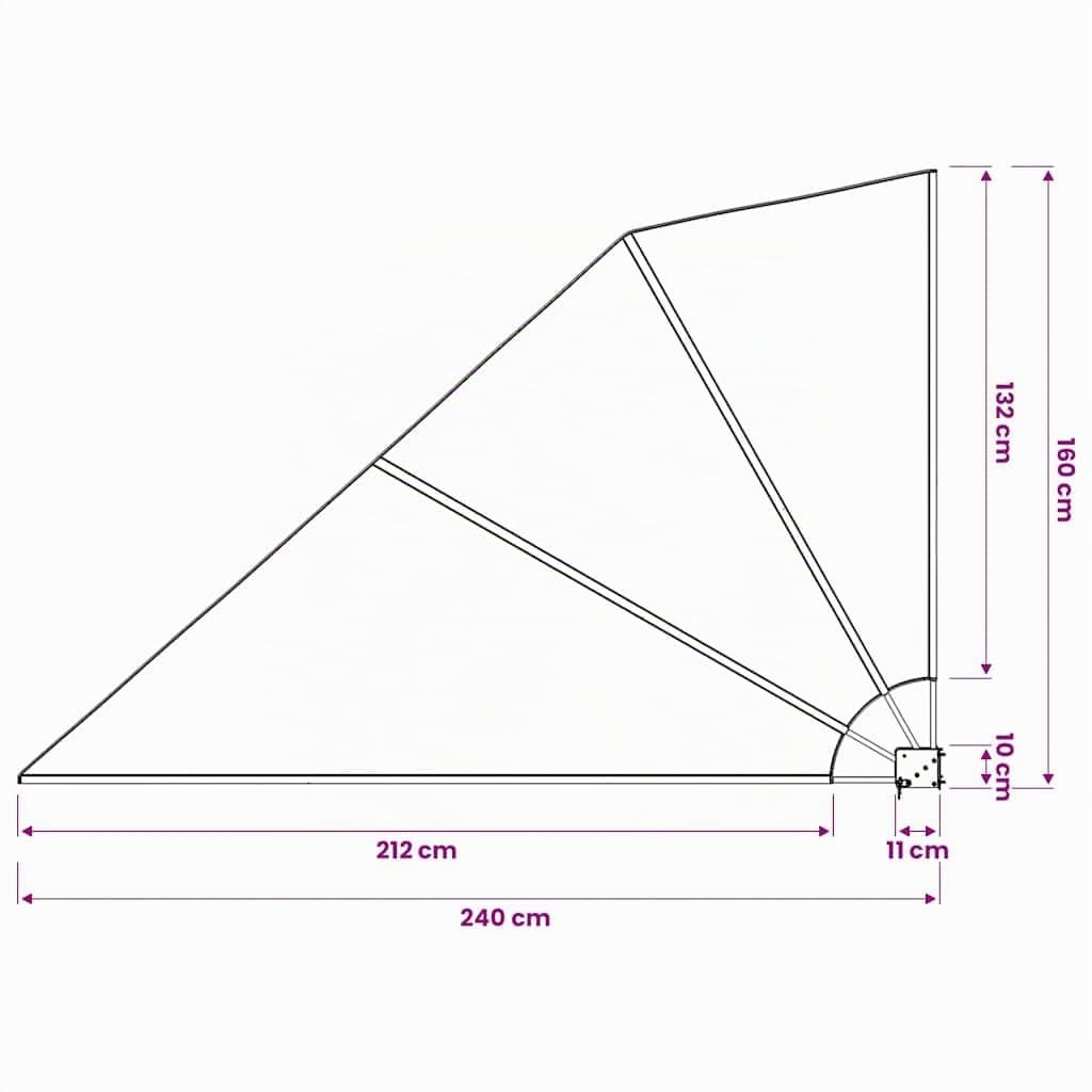 vidaXL Toldo Lateral Plegable de balcón Gris 160x240 cm