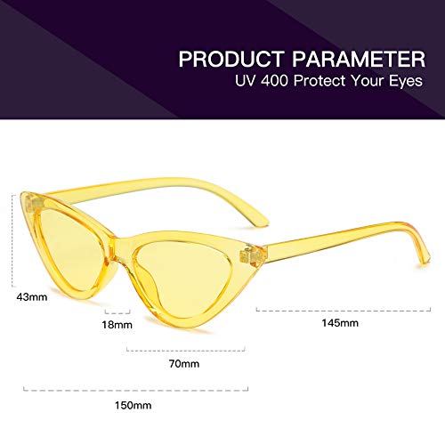 Image of Retro Vintage Narrow Cat Eye Sunglasses for Women Clout Goggles Plastic Frame