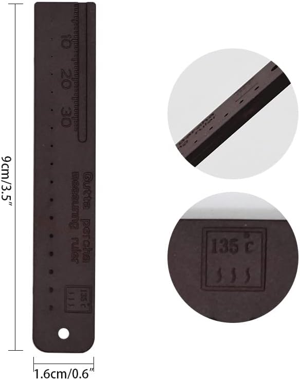 2pcs Dental Instruments Endo Rulers Gutta-Percha Cutter Measuring Calibration Ruler and Base High Precise Dentist Tools Material (Color : 1set 2pcs)