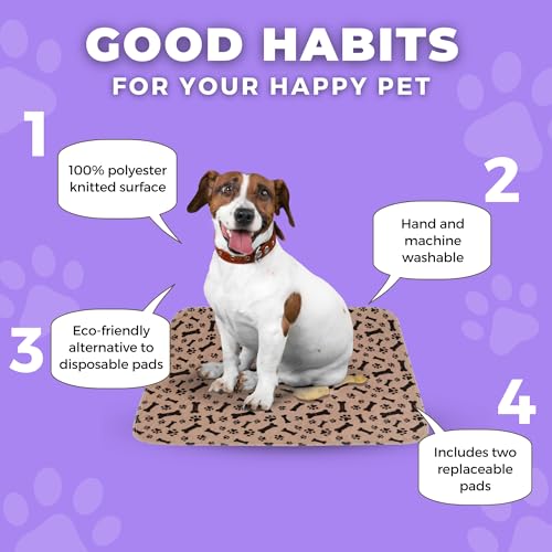 Image of MarV 2-Pack Washable Pee Pads for Dogs Non Slip Puppy Pads , Ultra-Absorbent Mats for Puppy Training, Multi-Use, Reusable Puppy Pads (Brown, S)