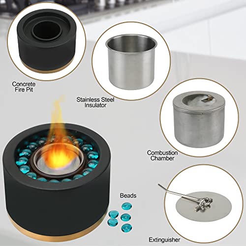 Soft Glow Fire Pits Concrete Tabletop Fire Pit, Clean Burning Portable Fireplace #TOP2