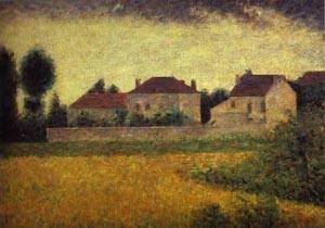 Peinture à l'huile Ville d'Avray Seurat tableau paysage impressionniste décoration murale