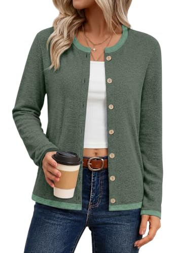 WIHOLL Long Sleeve Shirts for Women Cardigan Sweaters Fall Teacher Outfits - image 2
