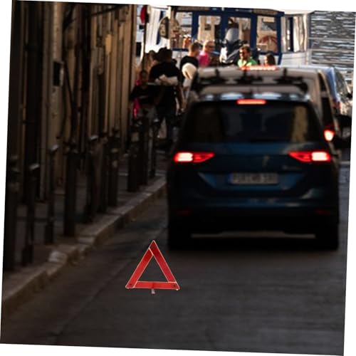 2 triángulos de advertencia reflectantes para emergencia miniatura 2