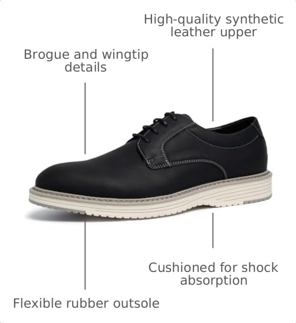 Image of CGRRBW Mens Dress Shoes Casual Oxford Shoes Dress Sneakers Fashion Comfortable Work Business Office Shoes