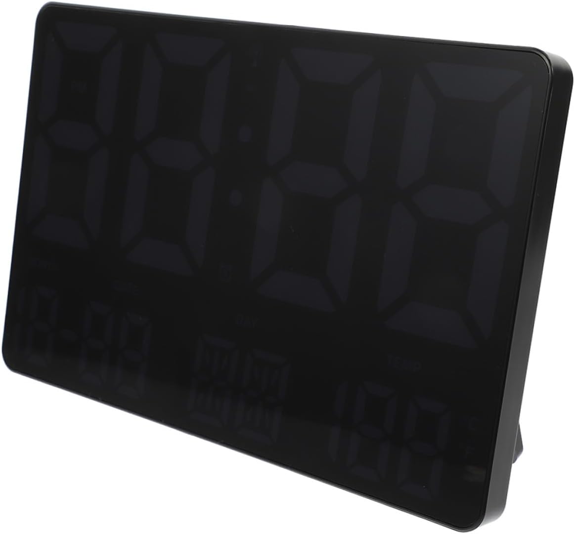 Happyyami Large Digital Wall Clock Led Display Weather Clock Temperature Humidity Alarm