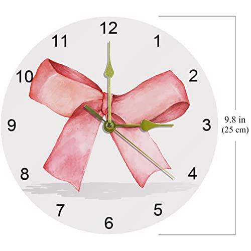 Horloge murale rouge de Pâques silencieuse décoration d'intérieur ronde