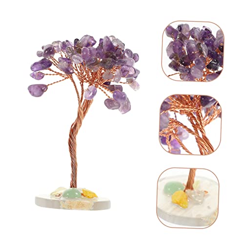 Warmhm 2 Stuks Kristallen Boom Decoraties Chinese Decoratie Eettafel Decoratie Huis Decoratie Geluksbrenger Bonsai Boom Edelsteen Bonsai Boom Bonsai Boom Desktop-Ornament - Afbeelding 7