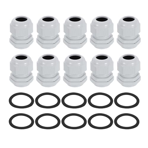 Presse-étoupes PG21 nylon uxcell étanches avec écrou de verrouillage et joint robuste | 10 pcs