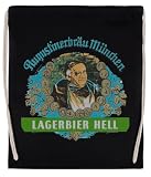 Luxogo Augustiner Munich Bee.Lagerbier Hell Bolsa de Gimnasio Negra con Cuerda Unisex Drawstring Black Gym Bag Unisex