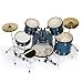 Ktaxon 22 Inch Adult Drum Set, 5-Piece Full-Size Drums Kit with Cymbal Stands, Hi-hat Stand, Sticks, Drum Pedal, Stool & Floor Tom for Beginner Teens Student (Brushed Blue)