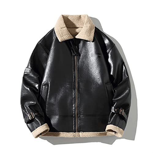 CHUNYU Retro American Plus Size Lederen Jas Casual Heren Warm Jas Herfst en Winter - Image 7