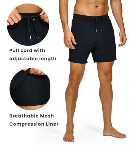 MIZOK Mens Bathing Suit Swim Trunk Quick Dry 7 Inch Inseam Board Short with Compression Liner4