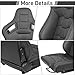 WTRAVEL Racing Seats 2 Pcs Reclinable Bucket Seats with 2 Sliders Adjustable PU Leather Seats Universal Sport Seats for Cars (Dark Gray, 37.0
