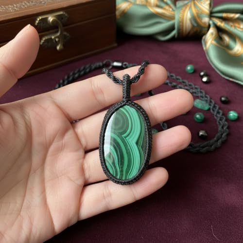 Pendentif malachite naturelle ovale LK_S_GP_0440 : l'idée cadeau idéale - 5